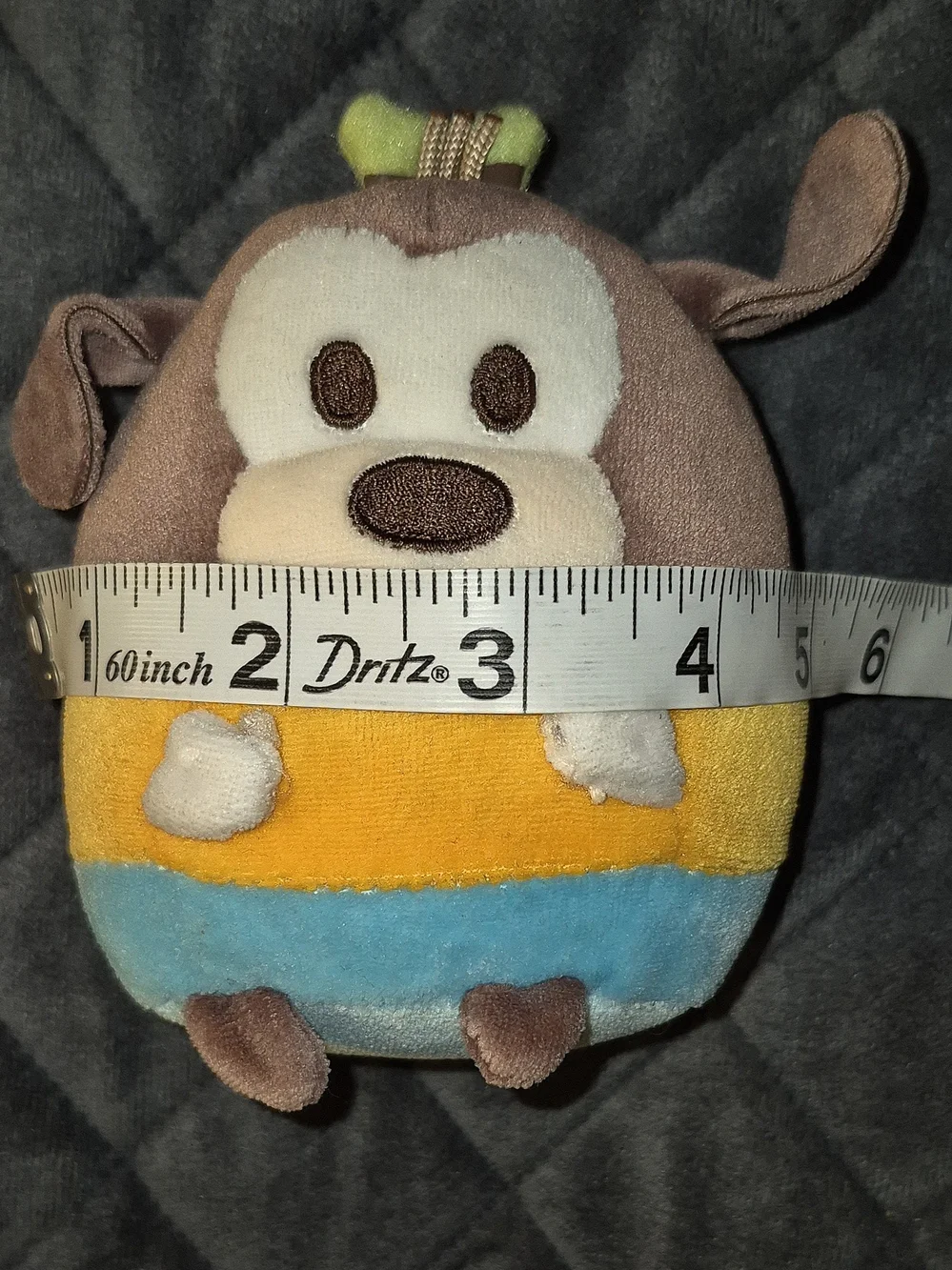Disney Goofy Stuffed Ufufy Beanbag Brown Yellow Blue White Under 6 in